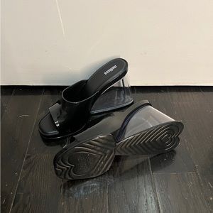 Melissa jelly heart shaped pumps heels black sandals